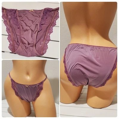 Victorias Secret Dream Angels String Bikini Panty LACE 8/XL Shadow Purple - Image 1 of 4