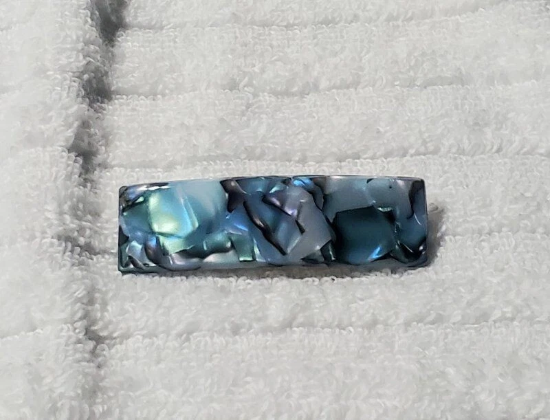 France Luxe S/M RECTANGLE BARRETTE Classic French clip blue - Image 1 of 4