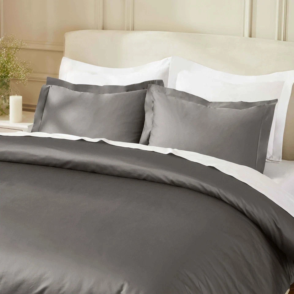 Egyptian Cotton 850 Thread Count Solid Duvet Cover & Pillow Sham Bedding Set - Image 1 of 1