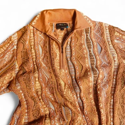 COOGI US Duty Free Sweater Cotton Linen Orange Mens Size L - Image 1 of 4