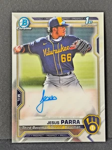 Bowman Chrome Auto 2021 #CPA-JPAR Jesus Parra Milwaukee Brewers - Imagen 1 de 2