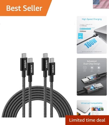 Brand New USB C to USB C Cable 10FT 2Pack Black Fast Charging - Image 1 of 4