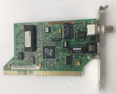 Intel ethernet card 350609-003, coax, rj-45, fcc:ejmpcedpcla82xx,309970-005,isa - Image 1 of 3