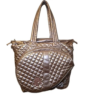 Oliver Thomas Kitchen Sink Tennis Tote Bag Quilted Rose Gold Metallic - Image 1 of 4