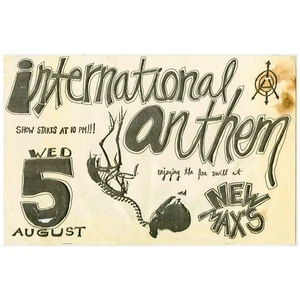 Póster de concierto International Anthem Flyer Max’s Tavern Eugene 1992 o punk rock - Imagen 1 de 2