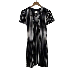Stella Forest Anthropologie EU 36 Black & Tank Polka Dot Silk Shift Dress - Bild 1 von 9