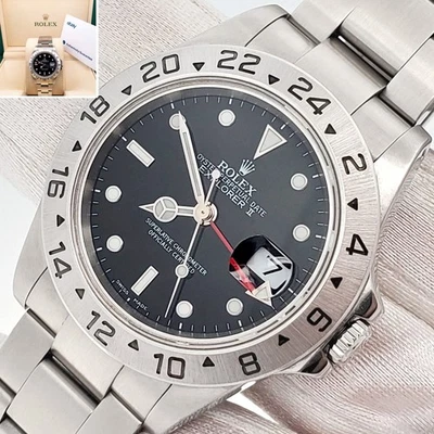 Rolex Explorer II 40mm esfera negra acero reloj Oyster 16570 Foto 1 de 4