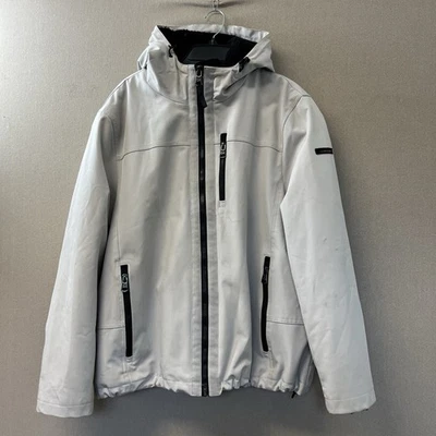 Jaqueta feminina Calvin Klein off white com zíper e capuz tamanho G  - Imagem 1 de 4