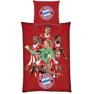 FC Bayern München Bettwäsche Spieler 2025/2026 rot 135x200 FC Bayern Fanartikel