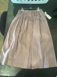 Vintage Alfred Dunner Womens Sz 12 Pink Pleated Midi Skirt Button Down Corduroy - Picture 1 of 10