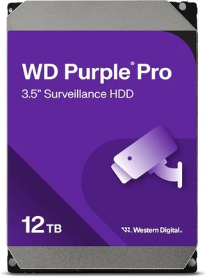 WD Purple Pro 12TB Surveillance AI HDD SATA 7200RPM, AllFrame AI, 5-Yr Warranty - Image 1 of 4