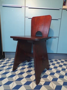 rare CHAISE RECONSTRUCTION-CHÊNE-DESIGN 1940-50-DLG DUMOND SOGNOT GABRIEL-2 - Picture 1 of 8