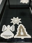 Hardanger Platzdeckchen 3 Teile Engel Kerze Weihnachten Platzdecke Handarbeit