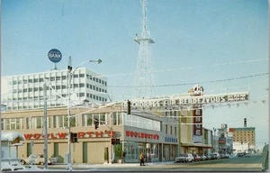Letrero vintage de la década de 1960 ANCHORAGE Alaska postal escena del centro / "FUR RENDEZVOUS" - Imagen 1 de 2