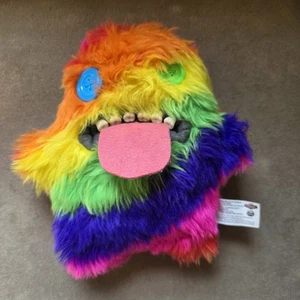 Fuggler Plüsch lustiges hässliches Monster Oogah Boogah Regenbogen pelzige Zähne Zunge 9 Zoll - Bild 1 von 3