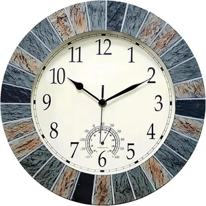 Reloj de Pared Exterior Interior Grande 13 Pulgadas, Impermeable con Termómetro, con... - Imagen 1 de 2