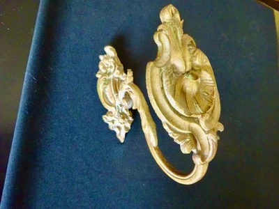 Antique Hook Bronze French Art Nouveau Vintage Tie Back Curtain. - Image 1 of 4