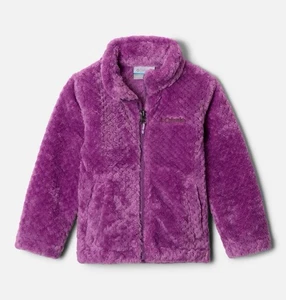 Columbia Fire Side Sherpa Full Zip Jacket Girls Size XS 6/7 Gumdrop Purple - Picture 1 of 7