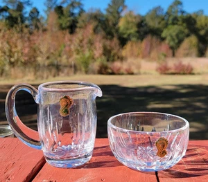 Waterford Kristall Sahne & Zucker Set Schliff Irland schwer Klarglas Vintage - Bild 1 von 12