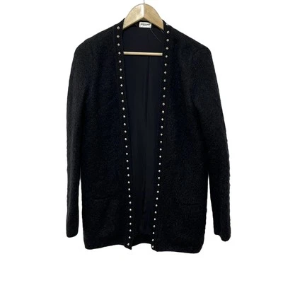 Auténtico cárdigan para mujer SAINT LAURENT PARIS - 352688 negro blanco Foto 1 de 4