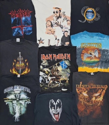 Лот 9 винтажный Y2K музыка группы футболка графический рок металлический комплект футболка упаковка размер XL - Изображение 1 из 4