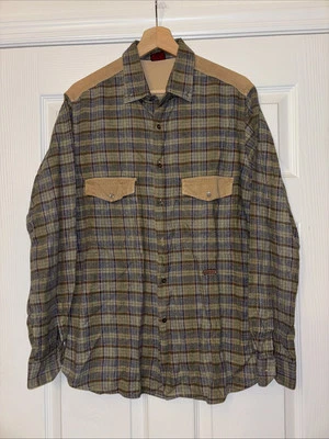 Vintage Ellesse Plaid Corduroy Button Up Shirt Size 5 Made In Italy Outdoors - Image 1 of 4