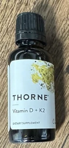 Thorne Research Vitamin D + K2 Liquid - 1 fl oz EXP 2026++ Sealed Free Shipping - Picture 1 of 3