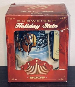 Budweiser 2005 Holiday Stein Beer Mug Brand CS628 with COA NEW In Box - Picture 1 of 4