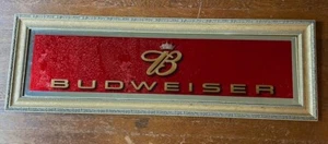vintage 2002 Anheuser Busch Budweiser beveled glass back bar mirror 14.5 x 41.5" - Picture 1 of 6