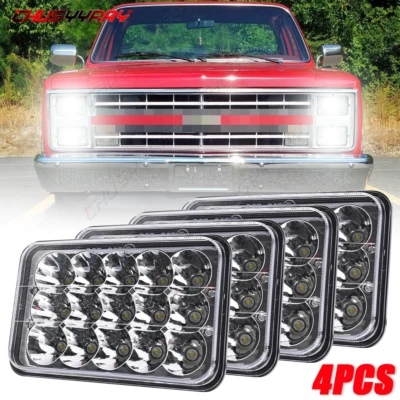 4x Para GMC W3500 W4500 W5500 Adelante 4x6" pulgadas LED Faros Alto/Bajo Haz DOT Foto 1 de 4