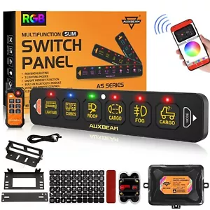 AUXBEAM RGB 6 Gang Switch Panel LED Light Electronic Relay System Control 12-24V - Picture 1 of 12