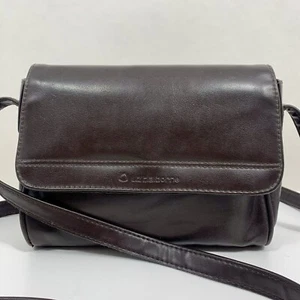 LIZ CLAIBORNE Dark BROWN Shoulder CROSSBODY Travel Bag Flap Front Wallet Back - Picture 1 of 16