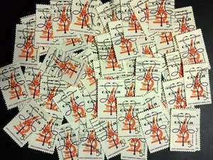 Postage Stamps For Crafting: 1965 5c Crusade/Cancer; Multi-Color; 50 Pieces - Picture 1 of 1