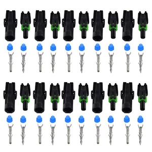 10x Weather Pack 1 Pin Sealed Waterproof Electrical Wire Connector Kit 16-14 - Picture 1 of 1