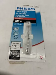 New Philips 100W 120V Clear RSC Base T3 Work Light & Security Bulb - Picture 1 of 5