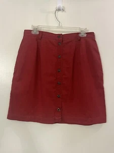 L.L. Falda corta roja con botones Bean Petite talla 14 - Imagen 1 de 6