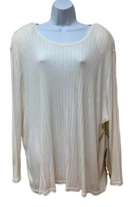 Vintage Carole Little Ribbed Knit Plus Size 24 Pullover Top Long Sleeve NEW - Picture 1 of 9