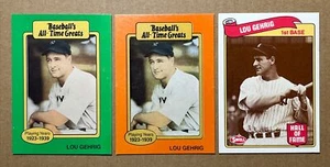 Lou Gehrig 1987 Green Series & Orange All Time Greats & 1989 Swell Hall Of Fame - Picture 1 of 8