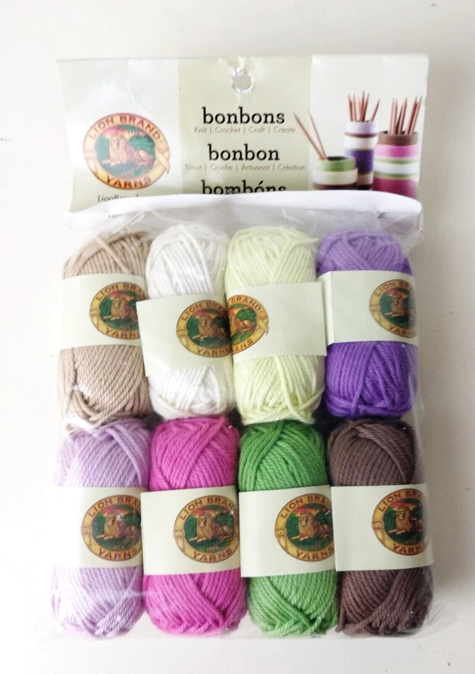 Lion BRAND Bonbons Yarn 8pk Nature 601-640