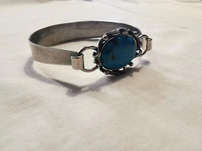 Silberarmreif Silber 835 Türkis Armreif Türkisarmreif B:1,3 DM6,2 20,1g ALT TB6 - Bild 1 von 4