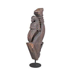Estatua rústica de madera pintada a mano destruida - Imagen 1 de 9