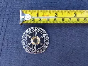 Broche escocés vintage de plata y citrino IONA de John Hart - Imagen 1 de 20