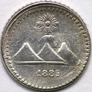 Guatemala 1/4 Real 1889 Silver UNC - Picture 1 of 2