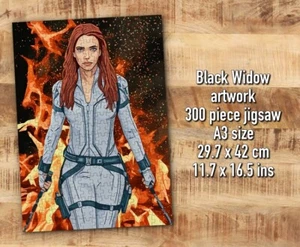 Black Widow artwork jigsaw puzzle 300 pieces, A3. A unique gift for fans! - Picture 1 of 3