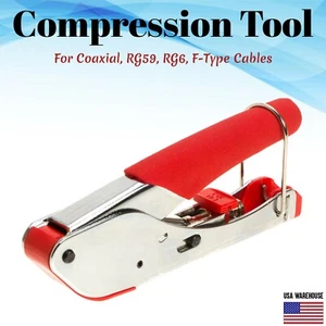 Compression Tool RG58 RG59 RG6 F BNC RCA Coax Crimper Coaxial Cable Connector - Bild 1 von 8