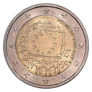 Portugal 2 euros 2015 commémorative - 30 ans du drapeau européen - monnaie - Imagen 1 de 2