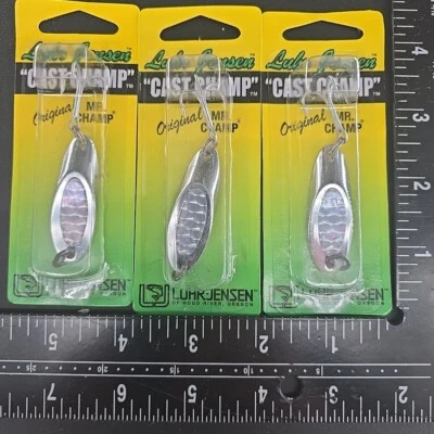 3 X Luhr Jensen Cast Champ SILVER HOLOGRAPHIC  1/2 OZ = UNIVERSAL LURE - Image 1 of 4
