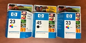 HP Cartridges Ink 45 Black and 23 Tri-Color Ink Genuine OEM Sealed - Picture 1 of 6