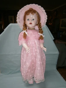28" (72CM) VINTAGE PEDIGREE HARD PLASTIC FLIRTY EYED BRIGHTON BELLE WALKER DOLL - Picture 1 of 13