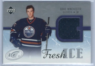 05-06 Upper Deck Ice Hockey Fresh Ice Brad Winchester Oilers Rookie Jersey Card - Image 1 of 2